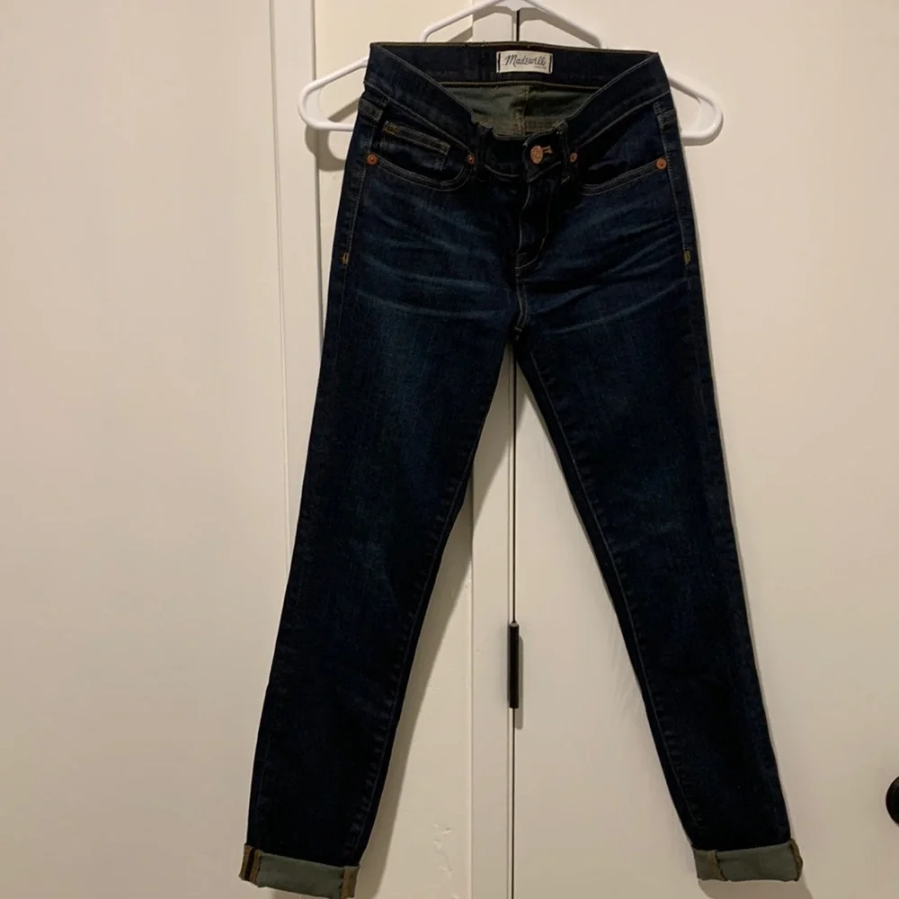 Skinny Skinny Madewell Jeans Dark Denim 5 pocket Jeans Excellent Condition Sz 24 - Picture 2 of 8